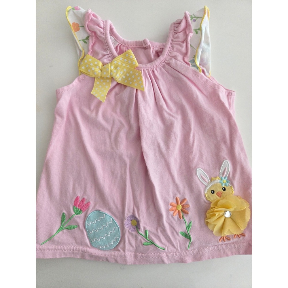 Good Lad Baby Girls Pink‎ Easter Chick Bunny Egg Embroidered Top 9 Months